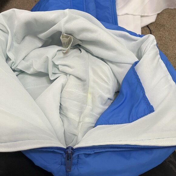 Vintage 80s Roffe Ski Bib Overalls Blue Nylon Insulated Snow Pants Womens Small - Picture 14 of 14